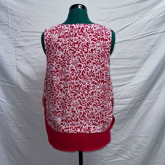 Halogen Red Print Sleeveless Blouse | Sz PL - Picture 4 of 5